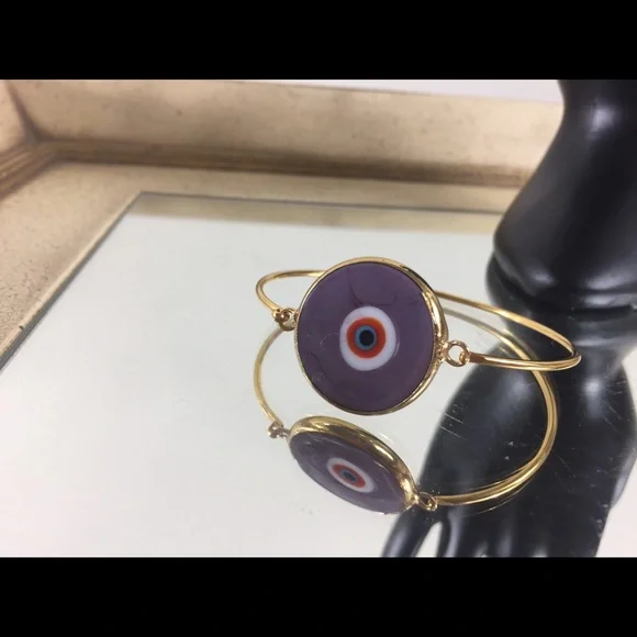 Purple evil eye bracelet - Picture 3 of 4